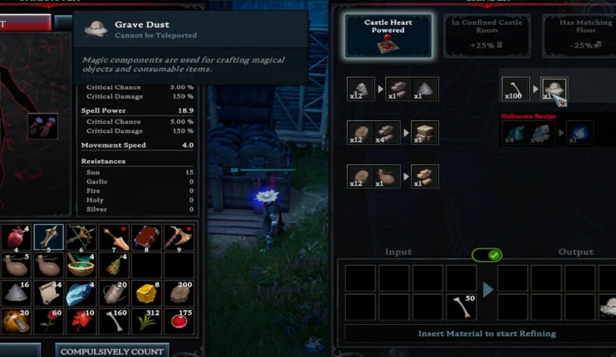 How to use rock dust in V Rising