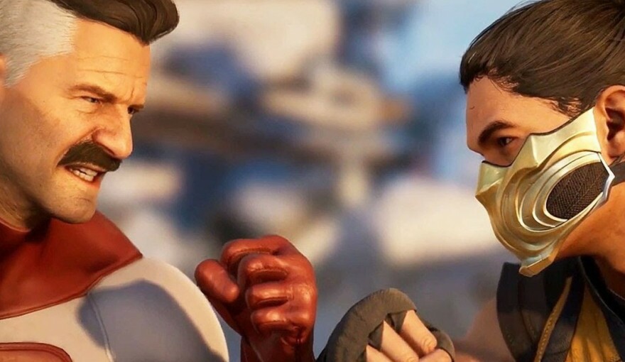 Omni-Man beats up Scorpion in Mortal Kombat 1
