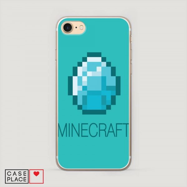 Силиконовый чехол Minecraft алмаз на iPhone 7
